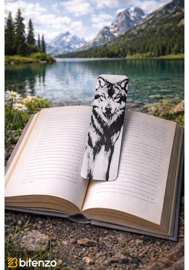 Kurt Figürlü Siyah-beyaz Kitap Ayracı