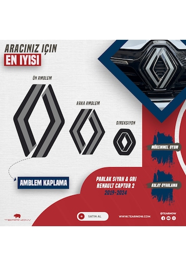Renault Captur 2019-2024 Yeni Tasarım Amblem Kaplama Sticker