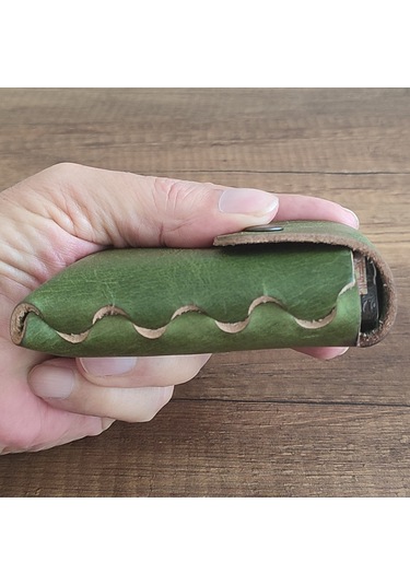 Sumerian Leather Craft Deri Sigara Kılıfı Yeşil 2