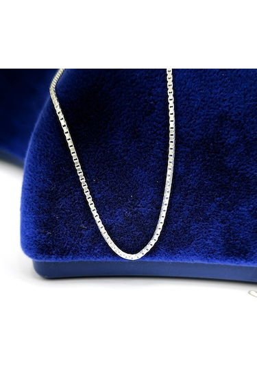 Omar Silver Unisex Küp Gümüş Kolye Zincir 1Mm