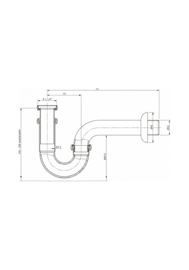 Ideal Standard U Sifon - Parlak Krom-süzgeç Hariç 1/4 - 25 Cm.
