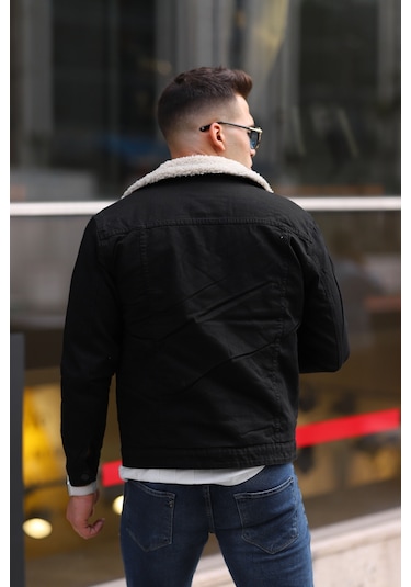 Erkek Kürklü Kot Ceket İçi Kürklü Kot Ceket