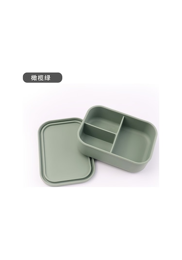Kare Şeklinde Gıda Sınıfı Silikon Yemek Kutusu C-1 Yeşil