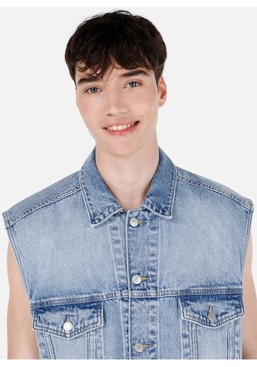 Colins 010 West Normal Kesim Lacivert Erkek Jean Yelek Cl1069581 Cl1069581 Q1.V1 Dn04294