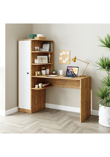 Roma Raflı Çalışma Masası , Çalışma Ofis Masası Sol Dolaplı