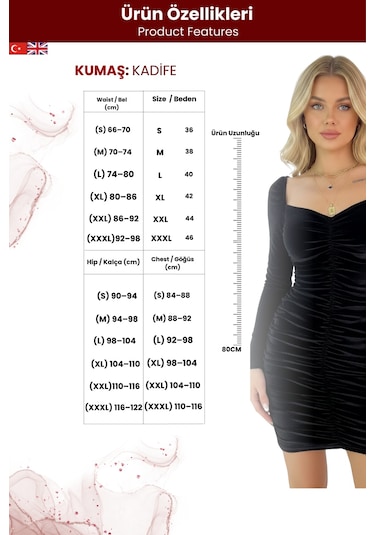 Zedefx Kadın Slim Fit Zarif Elbise Siyah