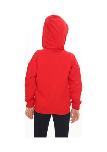 Toontoy Kız Çocuk Kapüşonlu Hırka Kırmızı