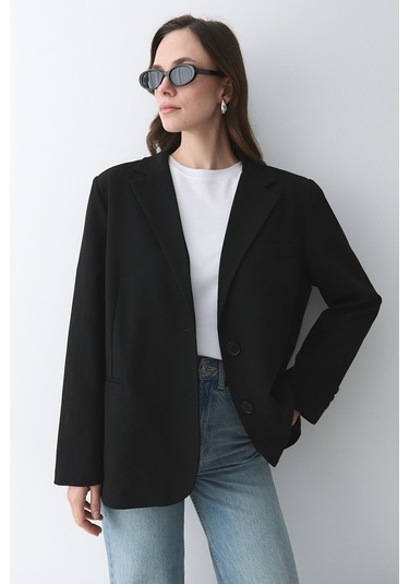 Siyah Blazer Ceket - 7619 Siyah