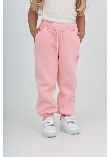 Toontoy Kız Çocuk Kabaran Yıldız Baskılı Eşofman Alt Pembe