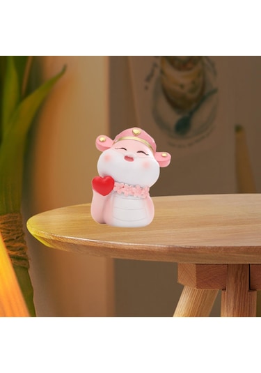 Suntek Çin Yeni Yılı Yılan Heykelciği Dekoratif Pembe