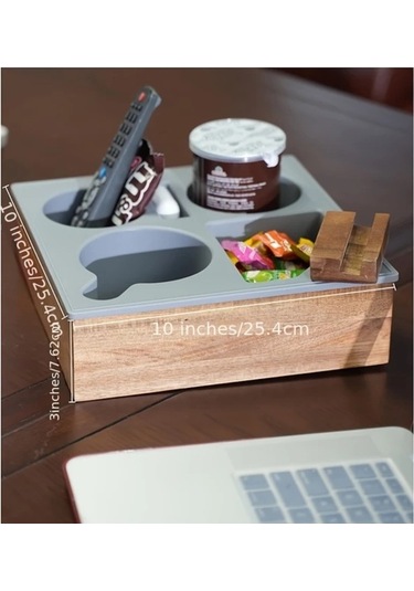 Trendooze Gaojunshop01 Beyaz Dökülme Önleyici Tv Tepsisi, Telefon Ve Bardak Askılı Beyaz