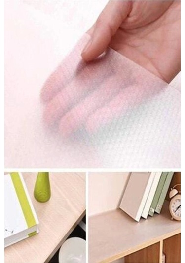 45 Cm X 1 Metre Kaymaz Dolap Içi Çekmece Raf Örtüsü Kaydırmaz Raf Örtüsü Beyaz