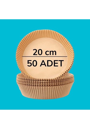 Buffer 50 Adet 20 Cm Air Fryer Pişirme Kağıdı Tek Kullanımlık Yağ Geçirmez Yuvarlak Tabak Model Pvc