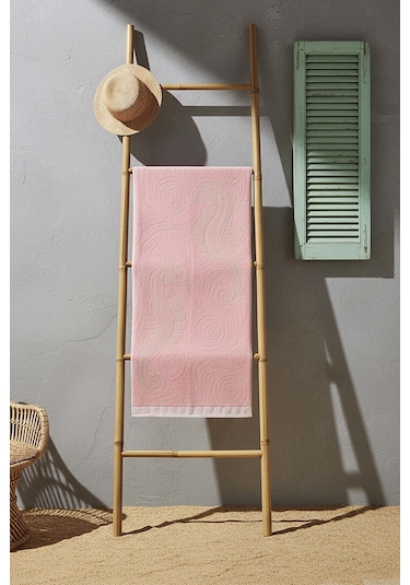 Pembe Poseidon %100 Pamuklu Plaj Havlusu 70x140 Cm