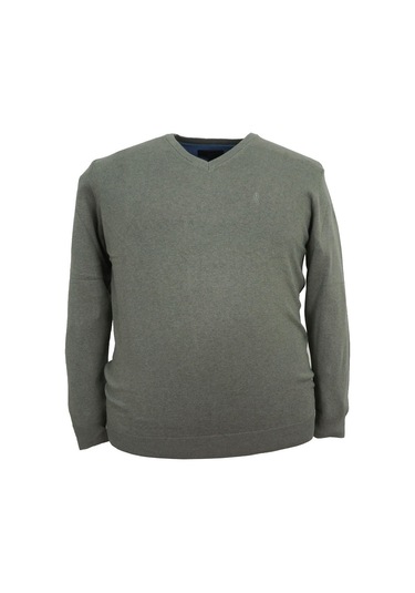 Erkek Büyük Beden Battal Boy 110 Kilo İçin Uygun V Yaka Triko Kazak Gri Erkek Büyük Beden Battal Boy 110 Kilo İçin Uygun V Yaka Triko Kazak Gri