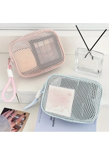 Elmpaly Tofu Blok File Çanta Bilek Kayışlı Büyük Kapasiteli Pastel Renkli Bozukluk Cüzdanı