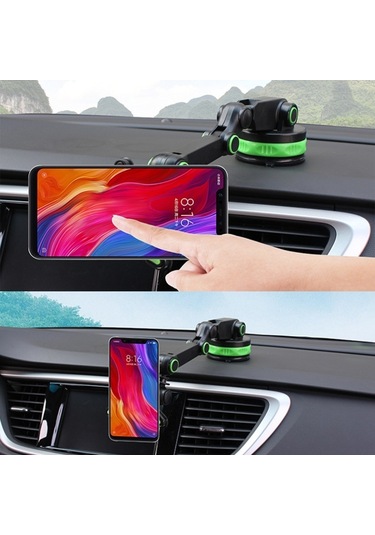 Cbtx Ayarlanabilir Araba Gps Ön Cam Pano Manyetik Enayi Cep Telefonu Montaj Tutucu Braketi 4-6 İnç Telefon İçin - Yeşil