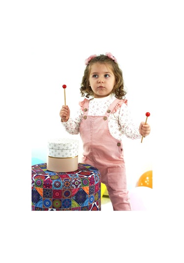 Aydodo Salopet Sweatshirt İkili Kız Pembe Bebek Takım Pembe