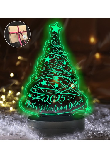 Yılbaşı Ağacı 3d Led Gece Lambası