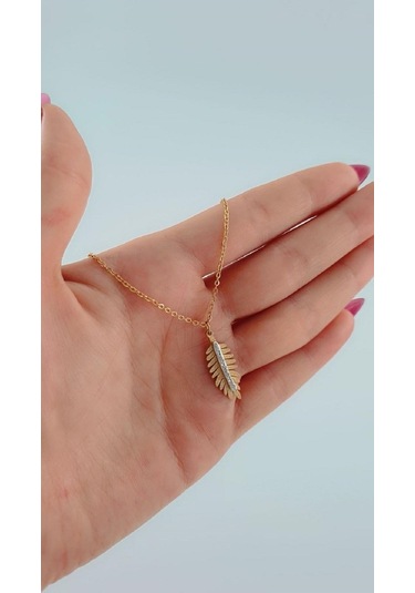 Bhs Life Kadın Gold Renk Yaprak Çelik Kolye