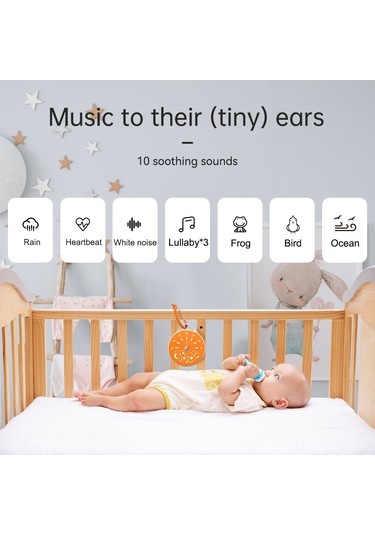Maiyame Turuncu Bebek Uyku Alıcı - 10 Müzikli Beyaz Gürültü Cihazı, 3 Zamanlayıcı Ayarı, 7 Renkli Yıldızlı Gece Lambası, Usb Şarjlı K6 Turuncu