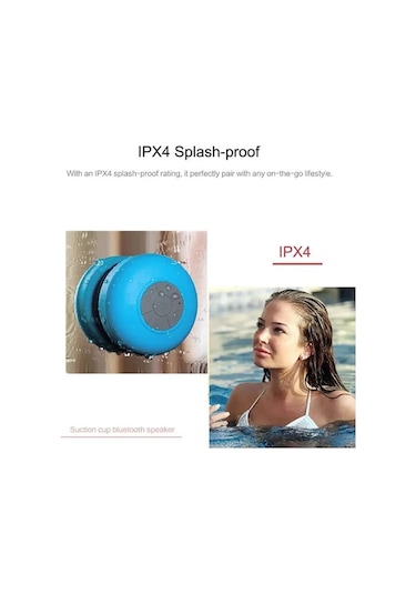 Zyzqstore Su Geçirmez Müzik Hoparlör, Işık Dahili Mikrofonlu, Büyük Vantuzlu