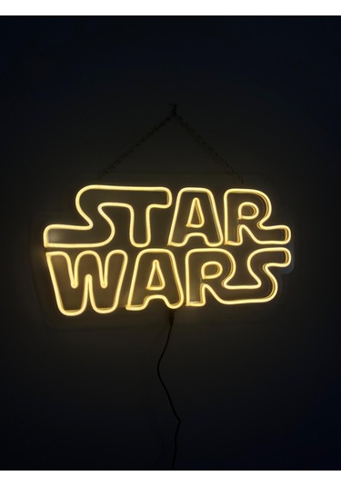 Star Wars Neon Tabela Neon Led Işıklı Tablo 70 X 40 Cm Renkli