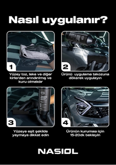 Nasiol Temporoad Geçici Araç Yüzeyi Koruyucu Sıvı Film Geçici Boya Koruma 500 ML Leke Böcek Koruyucu