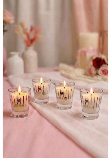 Rakle Retro Love 4'lü Mum Seti 60 Gr Diğer