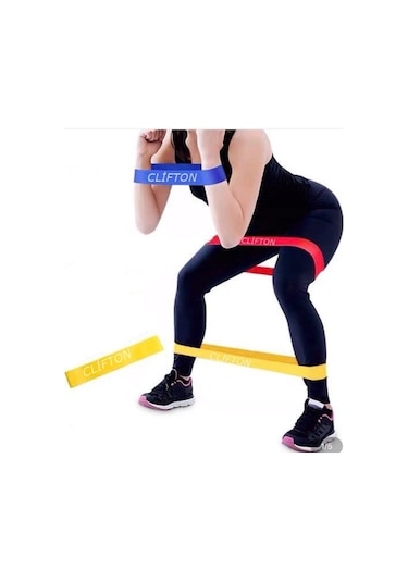 Clifton 5'li Pilates Direnç Lastiği Aerobik Yoga Egzersiz Band