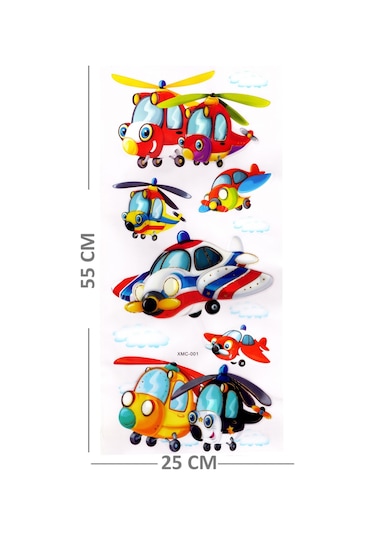 Duvar Sticker Kabartmalı 3 Boyutlu Sticker, 3d Duvar Stiker Xmc001 55x25 Cm - Helikopter
