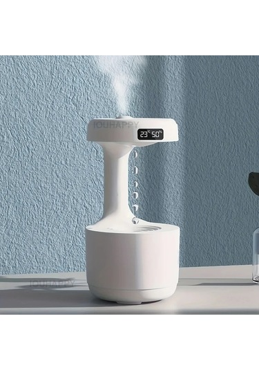 Motion003 1 Adet Anti Yerçekimi Nemlendirici Beyaz Saat Ve Gece Işığı Estetik Ev Dekoru Hava Kalitesi