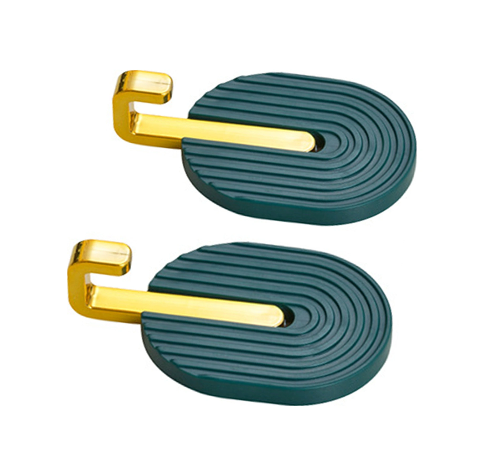 Fosenze Yeşil Yeşimli 2'li Abs Süper Yapışkan Kanca - Delme Yok Kurulum, Banyo/ Mutfak/ Kapı Arkasında, Havlu/ Çanta/ Giysi Asma, Dayanıklı Su Geçirmez Koyu Yeşil