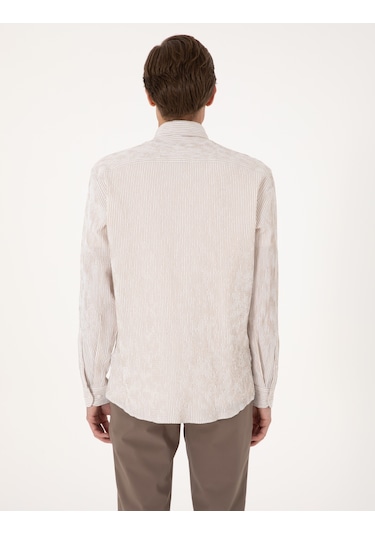 Pierre Cardin Erkek Bej Gömlek Desenli 50307084-vr011 Bej