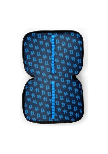 Coral High Kids Futbol Desenli Çift Katlı Kalem Çanta 11153 Siyah - Gri