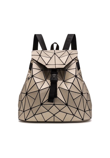 Kadın Sırt Çantası Kız Öğrenci Okul Çantası Holografik Lazer Geometri Seyahat Çantası Tasarımcı Kadın Sırt Çantası Black Siyah