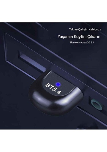 Bluetooth Usb Adaptör Versiyon 5.4 Stick Dongle Edr & Ble Windows 11/10/8.1/7 Uyumlu