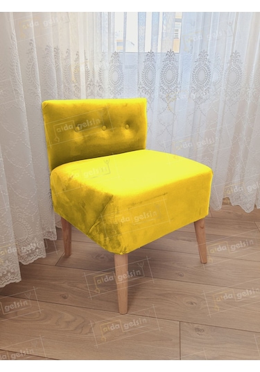 Ultra Lüks Ahşap Ayak Alda Lokum Puf Kahve