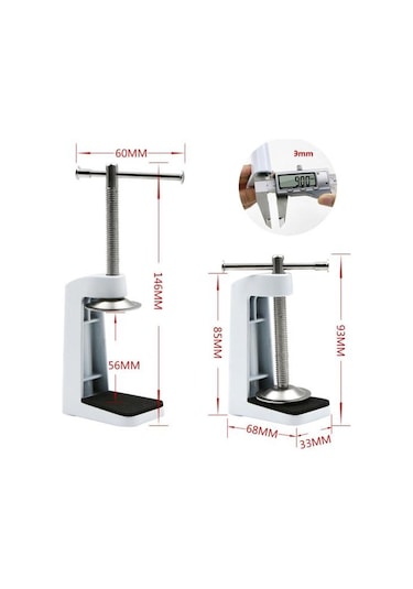 Beyaz Ayarlanabilir Masa Lambası Işıkları Metal Stand Döner Klip Kol Kelepçe Kilit Tutucu
