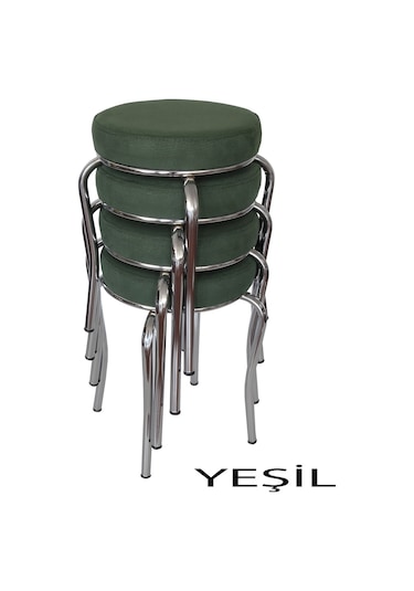 Tabure (Krom Ayaklı) (4 Adet) - Mutfak Balkon Taburesi