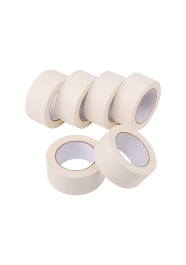 Geniş Maskeleme Bandı 2 İnç, 6 Paket Beyaz Maskeleme Bant Yığın Çoklu Paket, Genel Amaç