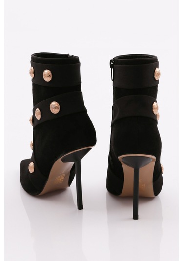 Dgn 8015 Kadin Topuklu Bot 8015-2446-R13711 Siyah