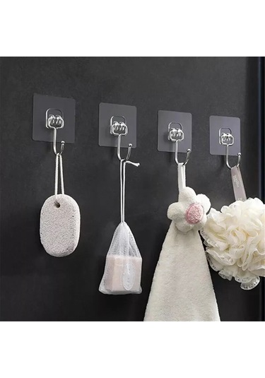 Honmex 7x7cm Süper Güçlü Akrilik Zımba - Yerleştirme Olmadan 44 Lbs Taşıyor, Rustsuz, Banyo/mutfak Uygun 20 Adet Şeffaf