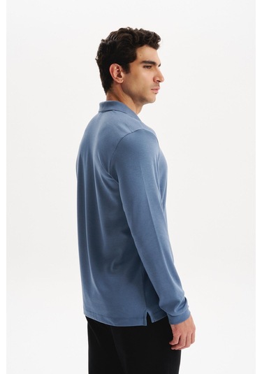 Arma Erkek Basic Slim Fit Fermuarlı Polo Yaka Sweatshirt İnce Modal Pamuk Elastan Karışımlı Örme İnterlok Kumaş K30554989002 Mavi Arma Erkek Basic Slim Fit Fermuarlı Polo Yaka Sweatshirt İnce Modal Pamuk Elastan Karışımlı Örme İnterlok Kumaş K30554989002 Mavi