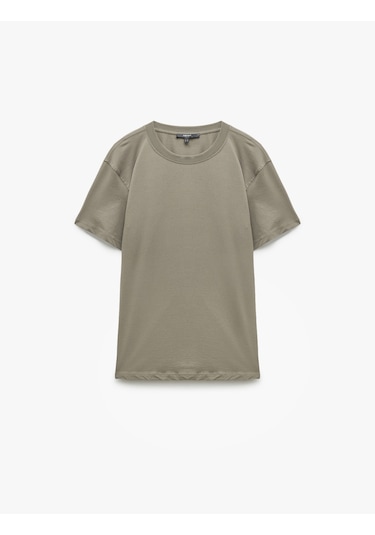 Koton Pamuklu Kısa Kollu Bisiklet Yaka Erkek Basic Tişört Yeşil 6wam10062hk Yeşil