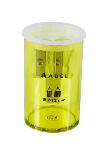 Adel 619 Şeffaf Çift Hazneli Kalemtraş 12 Adet