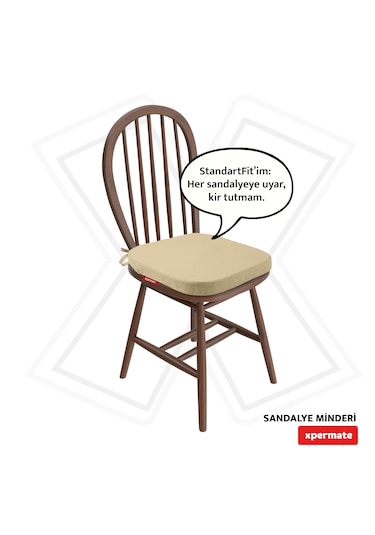 Standartfit Oval Sandalye Minderi 42x42x5 Bej