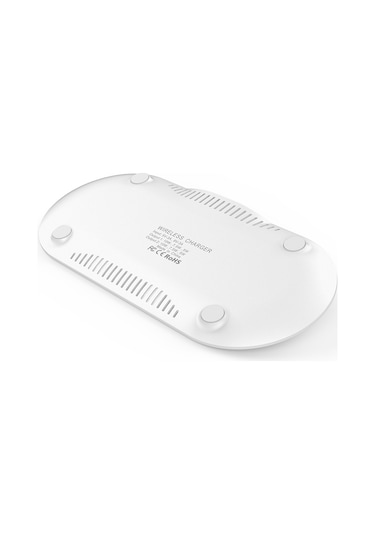 Konesam X263 10w Çift Telefon Kablosuz Şarj Cihazı - Ev Ve Ofis İçin Taşınabilir Akıllı Hızlı Şarj Beyaz