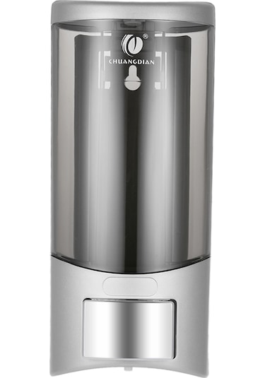 Hombey Duvar Tipi 500ml Sabun Dağıtıcı - Tek Lübbeyli Manuel Basma - Banyo/hotel Sabunluk - Gümüş Renk - Dayanıklı Abs+pc Malzeme Gümüş