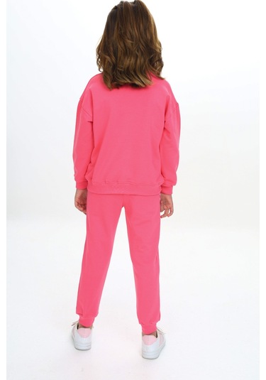 Toontoy Kız Çocuk Damla Nakışlı Eşofman Takım Fuşya